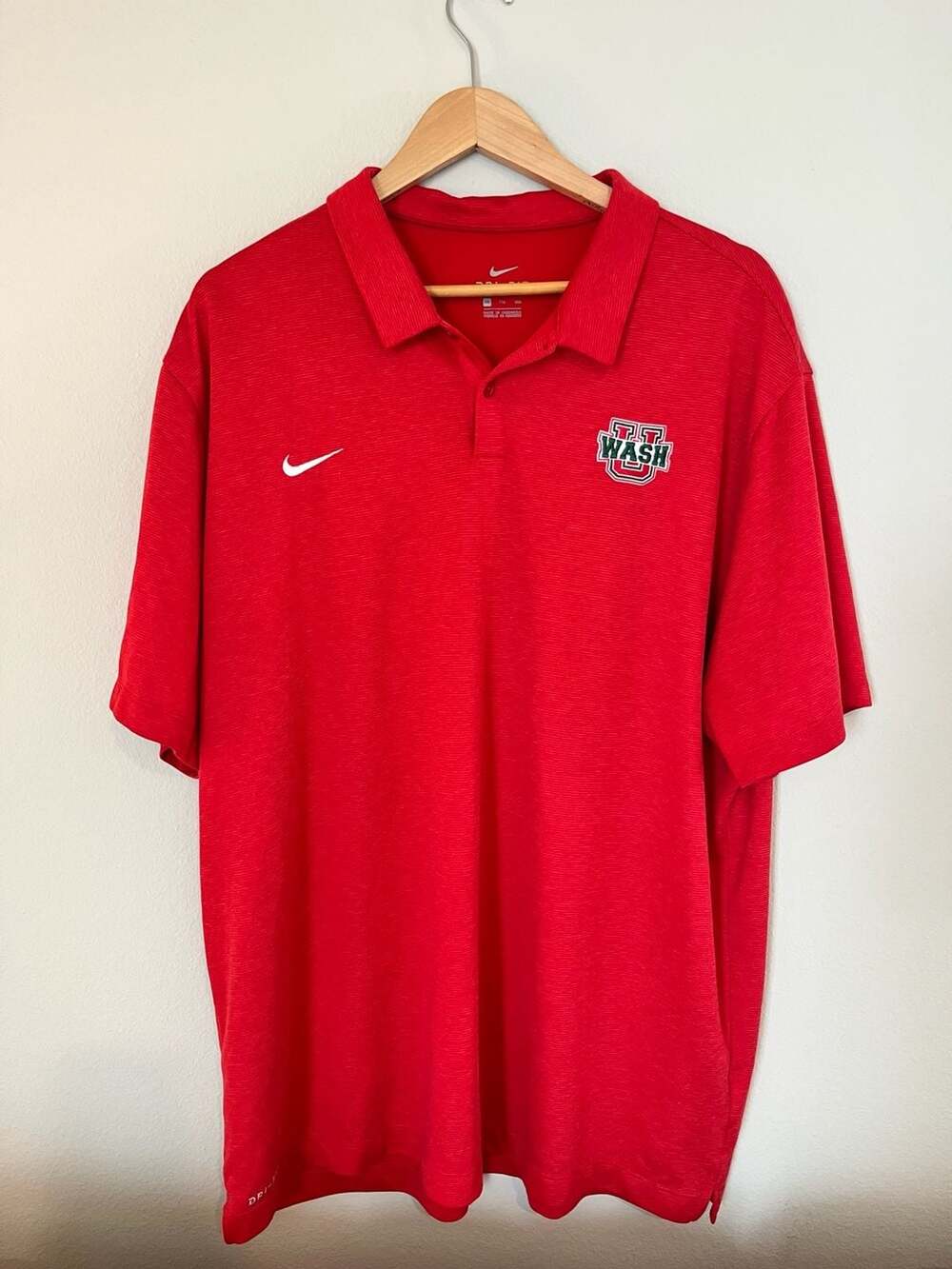 Nike Dri-FIT, University of Washington Polo Shirt, Collegiate, Red, 2XL